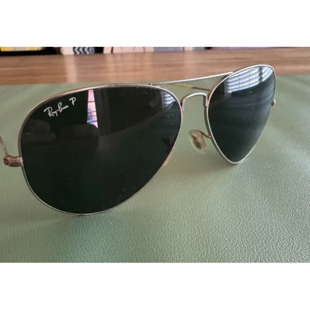 Ray-Ban Pilot Sunglasses Aviators Polarized Gold Tarnished Damaged For Parts
